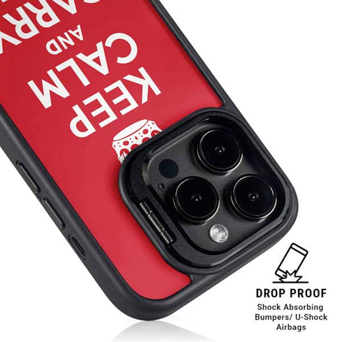 Keep Calm and Carry On iPhone 16 Pro Kickstand Case